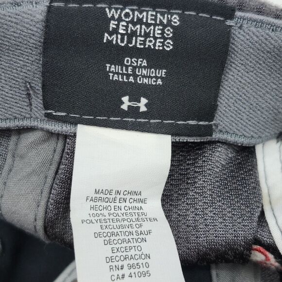 Under Armour Strapback Hat Cap Womens Gray Red Embroidered Adjustable Casual - Picture 7 of 8